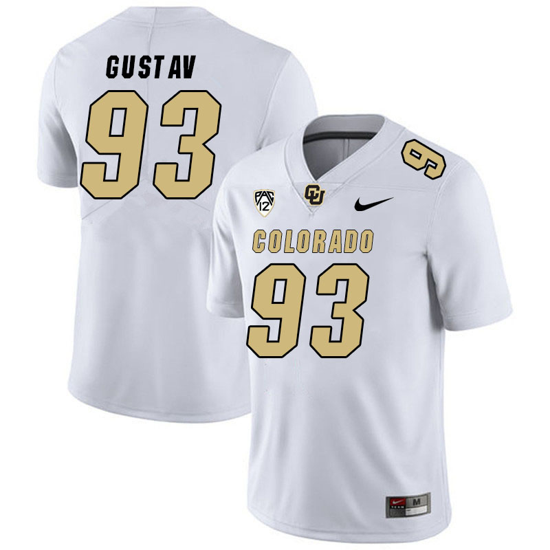 Men #93 Joshka Gustav Colorado Buffaloes College Football Jerseys Stitched Sale-White